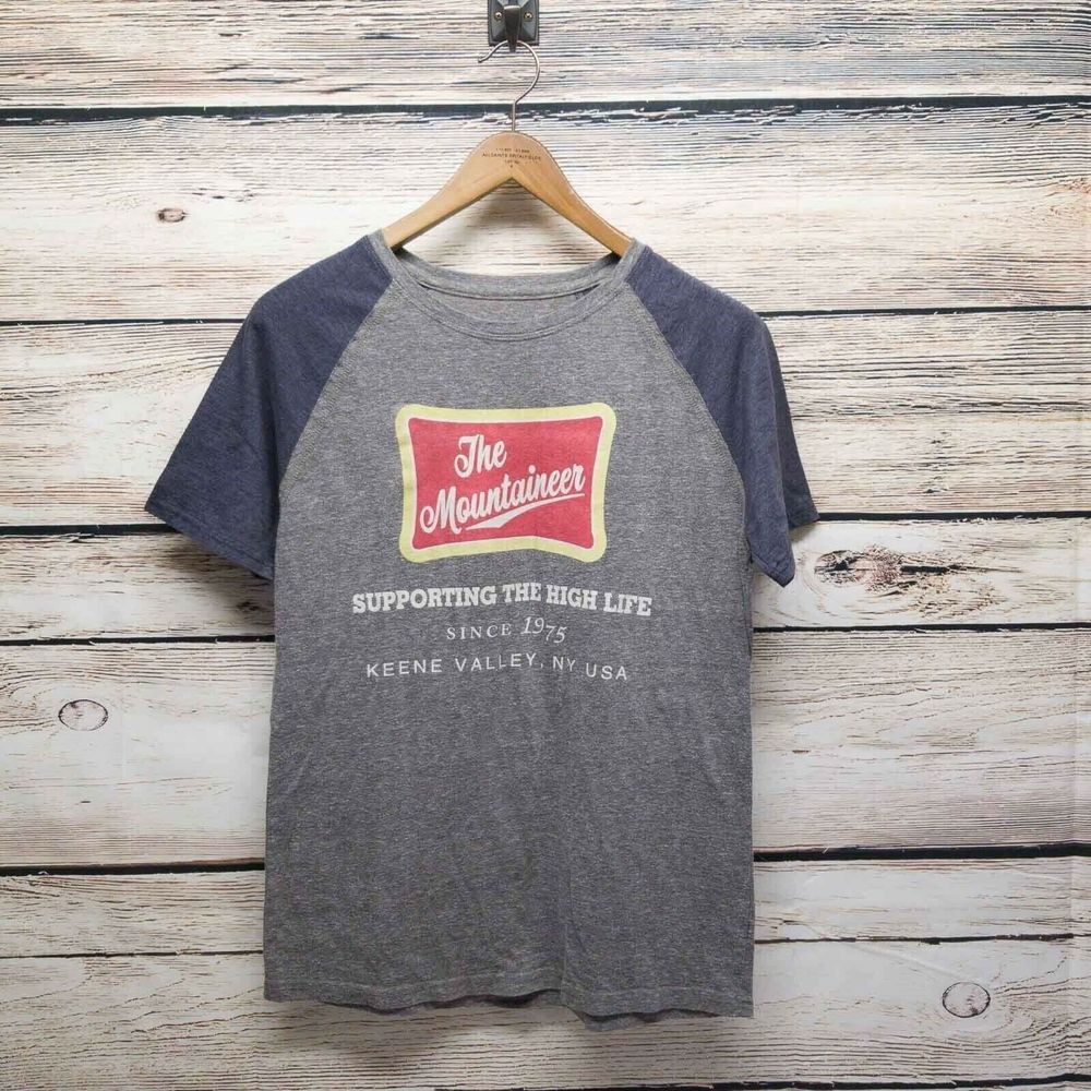 Camp David T Shirt The Mountaineer HIGH Life Raglan Baseball Tee Size M